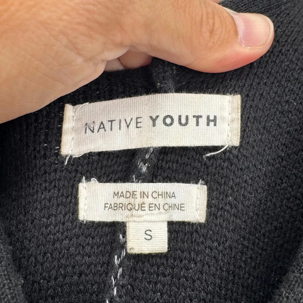 Native Youth Retrograde Wide Leg Culotte Jumpsuit Grey/Black Size S Boho Artsy